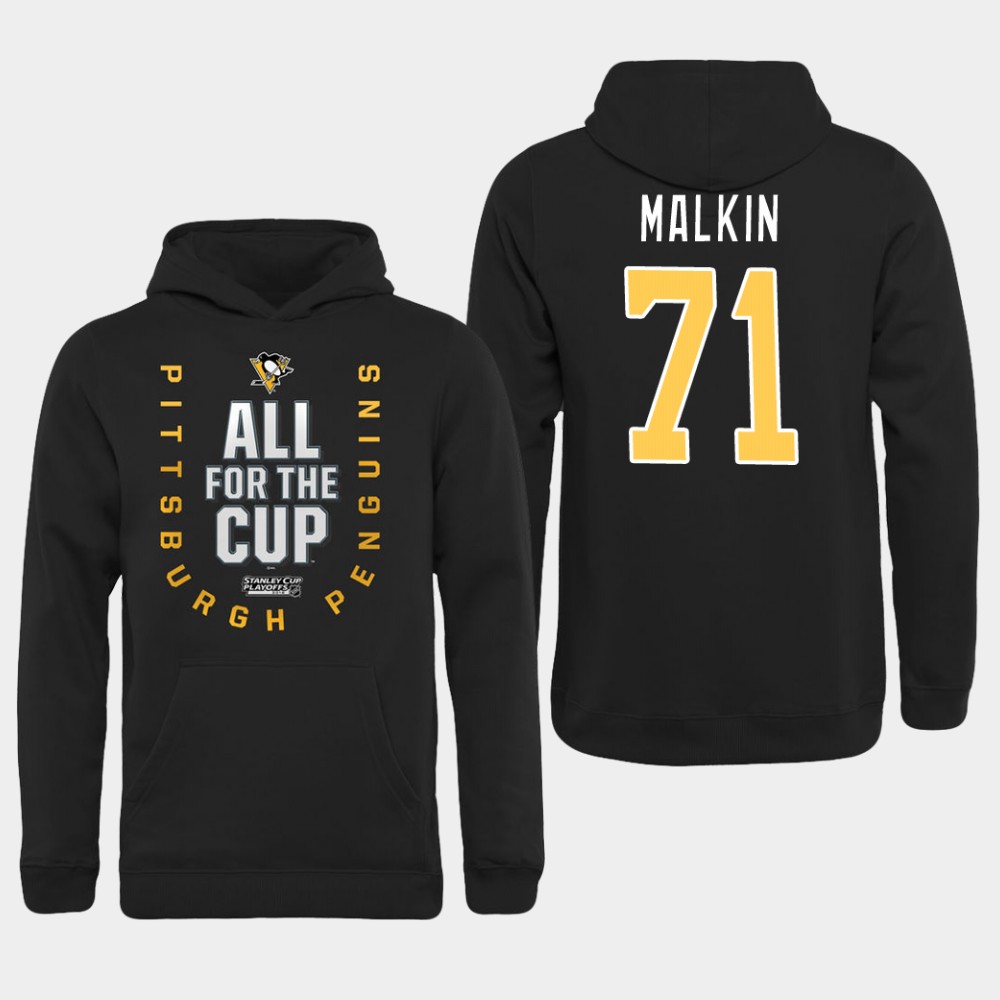 Men NHL Pittsburgh Penguins #71 Malkin black All for the Cup Hoodie->pittsburgh penguins->NHL Jersey